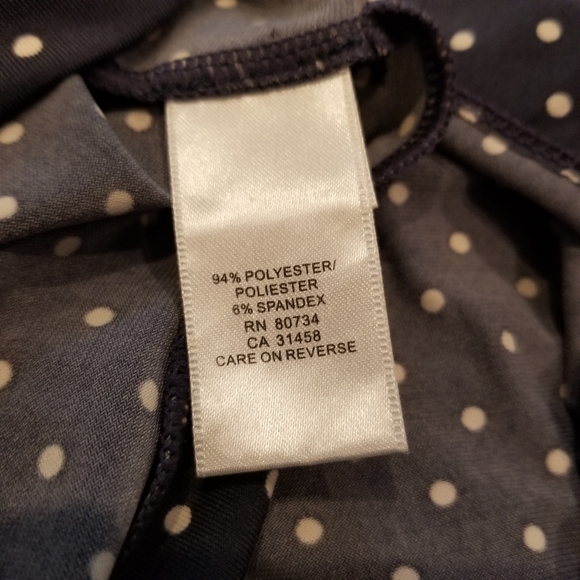 BCBGMaxAria Polka/Stripe Dot Short Sleeve Top - Picture 7 of 7